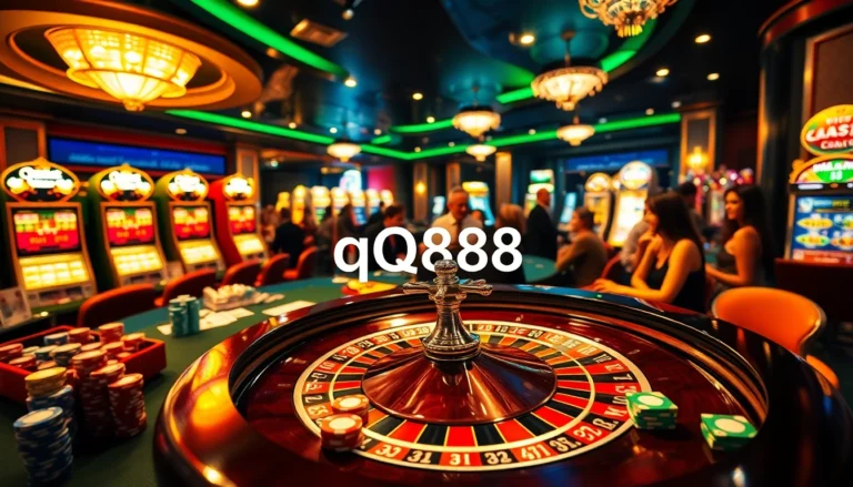 Experience thrilling action at a casino table as players embrace their luck with qq888 chips and cards in hand, savoring the excitement.