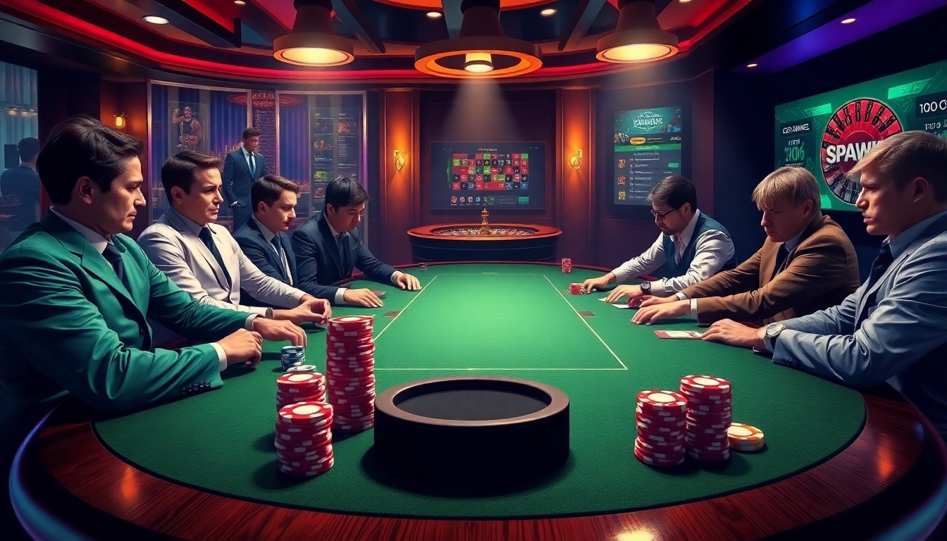 Experience the thrill at tại 789win with vibrant poker action around a high-stakes table.